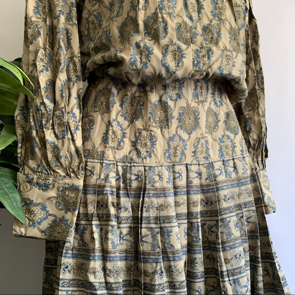 v i n t a g e :: Edwardian Prairie Regency Granny Core Lace Bib Pleated Dress - Picture 8 of 13